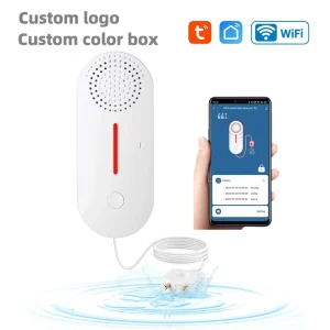 Daytech Tuya Smart Wi Fi Enabled Water Detector Sensor With Adjustable Volume App Alarm Durable ABS Material Easy Installation