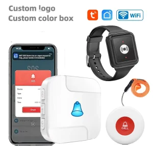 Daytech Wifi Tuya Smart Calling System Pagers Wrist Call Panic Alarm Button Caregiver Pager For Live Alone Elderly