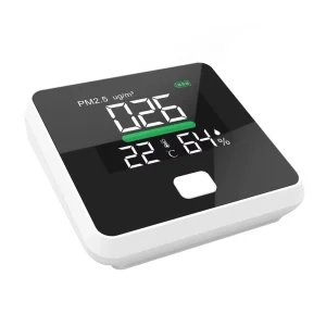 Desktop PM2.5 Air Quality Monitor Real Time Indoor PM2.5 Detector with Temperature Humidity Display for Home Office