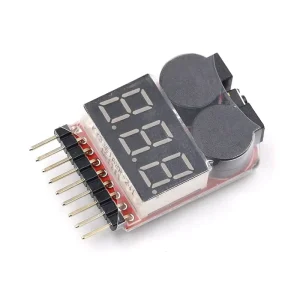 Digital 2-in-1 Low Voltage Buzzer Alarm 1S-8S LiPo Li-ion LiFe RC Voltage Meter Monitor Tester for Helicopter Batteries