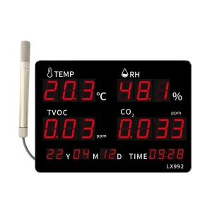 Digital Alarm Wall Mounted Indoor Air Quality Monitor LCD High Temperature Explosion Proof Probe Digital Clock OEM ODM 3 Year