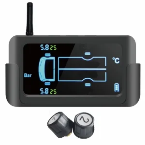Digital Solar TPMS System for 2 Wheel Trucks with External and Internal Tire Monitoring Sensors