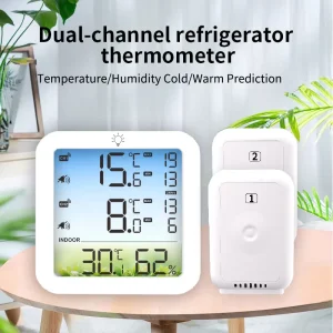 Digital Temperature And Humidity Monitor With Backlight Max Min Value Alarm And Remote Sensor For Home And Office Use