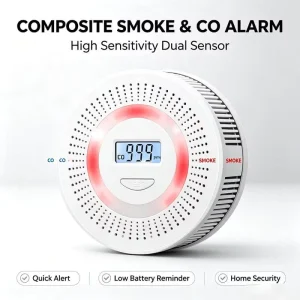 Dual-Sensor Smoke and Carbon Monoxide Detector With Electrochemical CO Sensor, Photoelectric Smoke Alarm, Low-Battery Reminder