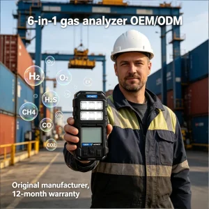 E6000 Portable 6 in 1 Gas Analyzer Gas Leak Sensor H2S Gas Alarm Ammonia Toxic IP67 OEM ODM