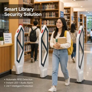EM Library Anti Theft Access Control System with Magnetic Strip Card RF Alarm 8.2 MHz Frequency Customizable Dimensions