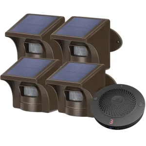 EMacros HS002C Long Range Solar Wireless PIR Motion Sensor Alarm System with ABS Material 433MHz Home Security