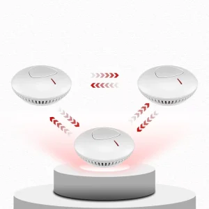 EN14604 Wireless Photoelectric 10 Years Interconnected Smoke Detector 10 Year Battery Built In Smoke Alarm