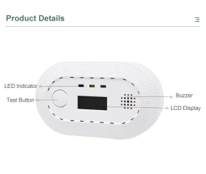EN50291 Carbon Monoxide Detector Battery-Operated CO Alarm for Home Hotel Kitchen