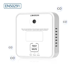 EN50291-Certified Standalone Carbon Monoxide Gas Alarm with ABS Material for Household Heating