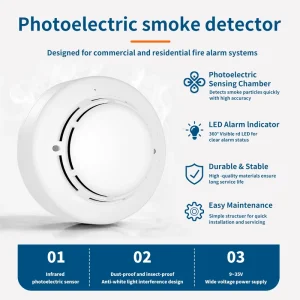 EN54-7 Conventional Photoelectric Smoke Detector 4-Wire NC NO Relay Output
