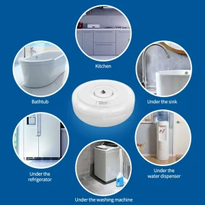 ER-W-SQ-01 433MHz Wireless Water Leak Alarm Detector with 2 Probes Sound Alarm AAA Battery Overflow Detection