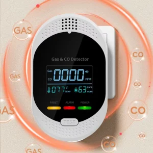EU Plug Natural Gas Carbon Monoxide Detector Wall Mounted 2 in 1 Propane LPG Combustible Gas Leak Sensor Alarm AC 90 240V