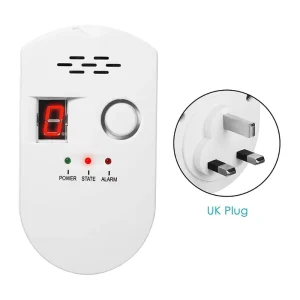 EU UK US Plug-in LPG Natural Gas Coal Gas Leak Detector with Digital Display