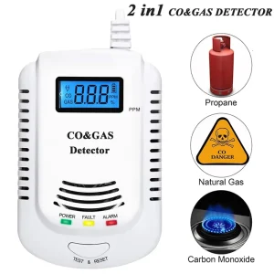 EU US Type Home Use Safety Protection Wired Siren Smart Voice Alert CO Gas Alarm Liquefied Fuel Gas Leakage Detector Model 808L