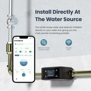 Easy Installation CE WiFi Smart Water Monitor Water Leak Test Function Water Leak Detection