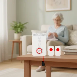 Elderly Alarm SOS GSM ABS 4G One Touch Voice Pager SMS Alert Panel with Waterproof Neck Pendant Button Tuya Smart