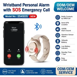 Elderly Safety Alarm Watch with Tap-Activated Emergency Calls, Fall Alerts, Contact Calling for Outdoor Activities
