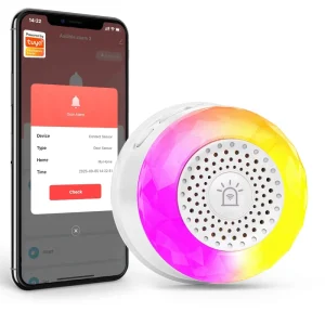 Electric Plastic WiFi Smart Siren Sound and Light Alarm with Vibration, CO, VOC, and PIR Detection