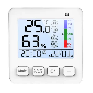 Electronic Household Thermometer and Hygrometer with Daily Alarm Function and Alarm Function for Exceeding comfort Level