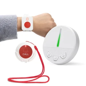 Emergency Alert System for Seniors with Caregiver Pager, Call Button, 1 Receiver, and 2 Transmitters