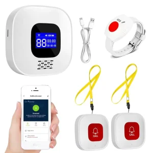 Emergency Panic Pager Button Alarm System for Patients and Elderly with WiFi, App, and Mobile Phone Alerts