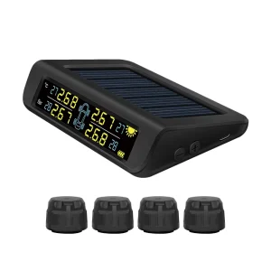 External Wireless Tire Pressure and Temperature Monitoring System for Cars with 4 Sensors