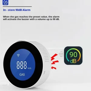 FY877 Tuya Smart Living WiFi Gas Detector Natural Gas LPG Leak Alarm Android App Push Notifications Kitchen Safety