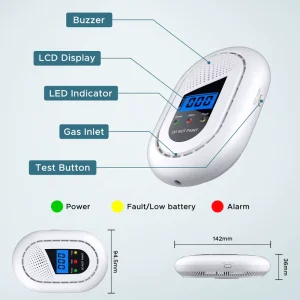Factory Direct LCD Display CO Gas Detector Alarm for Indoor Kitchen Natural Gas