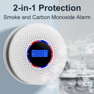 Factory Dual Sensor Photoelectric Carbon Monoxide & Smoking Detector Fire Alarm Home Security Portable Battery