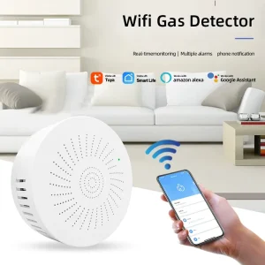 Factory Supply Tuya WiFi ABS Battery Powered Gas Leak Sensor Smart Home Security System Water Detector Alarm