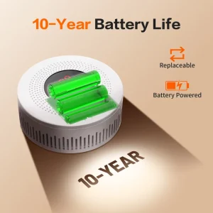 Fire Smoke Detector Carbon Monoxide Alarm Monitor Standalone 10 Year Battery Photoelectric LED Sound Home Kitchen Safety Device