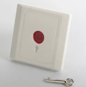 Fireproof Housing Emergency Button with Key GSM Enabled Home Automation Security System ABS Material