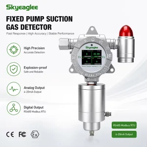Fixed O2 EX CO H2S Gas Detector with Pump Suction for Industrial Pipeline Gas Monitoring