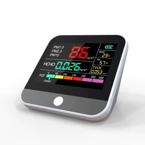 Formaldehyde HCHO PM2.5 TVOC Air Quality Analyzer with Smoke and Dust Detection for Home and Car