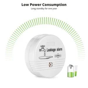 Fuers Water Leak Detector Alarm Sensitive Leak and Drip Alert with 90db Loud Home Security Overflow Sensor for Kitchen Bathroom
