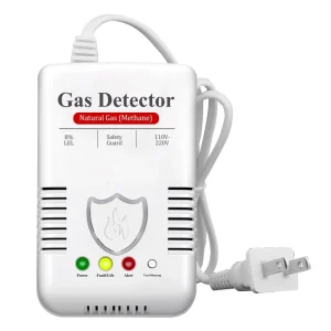 G55 AC110V Combustible Natural Gas Detector LPG Methane Propane Leak Alarm with Strobe Sound for Home Kitchen Security