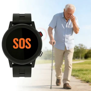 GPS Elderly Health Care Smart Watch with SOS Alarm, Charging Cradle, Heart Rate and Sleep Monitoring, Call Reminder