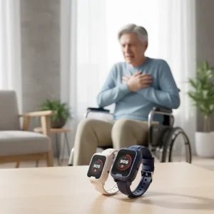 GPS Health Watch for Elderly with Fall Detection, Real-Time Tracking, SOS, and Telecare Wristband