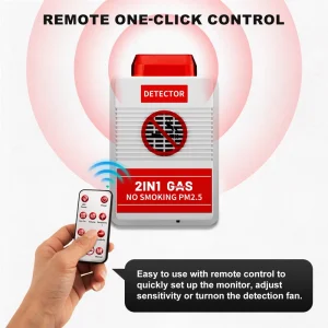 Gas Leak and Smoke Detector Conventional LED Flash Hotel Commercial IP66