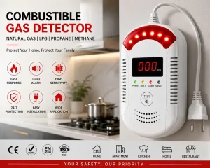 Gas Leakage Detector for Kitchen Household Combustible Gas Detector LPG Detector for Home Gas Leak Alarm