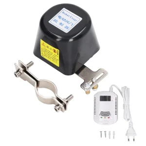 Gas Pipe Valve Control Alarm Set with Electric Valve Controller and Gas Leakage Detector