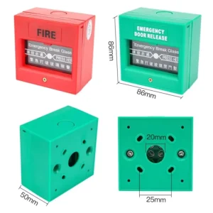 Green Resettable Single-Pole Smart Electronic ABS Emergency Alarm Break Glass Button Switch for Home Appliances