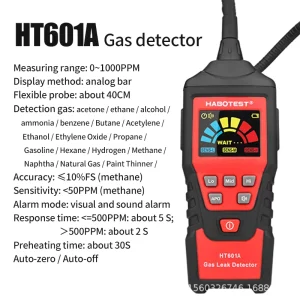 HABOTEST HT601A A+ B B+ Natural Gas Combustible Gas Leak Detector Visual Sound Alarm for Methane Liquefied Petroleum