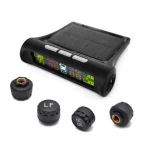 HD Digital Wireless Tire Pressure Monitoring System with Solar External Internal Sensor Optimal Wheel Pressure Gauge Auto Alarms