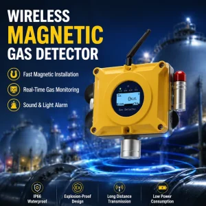 HIREP Smart Magnetic Sensitive Wireless Flammable Gas Detector Alarm ATEX FCC SIL Cable Free Installation CH4 Propane Isobutane