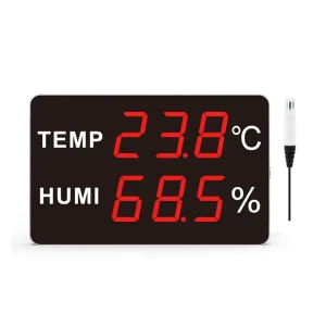 HUATO HE250A Large Led Screen Temperature Board with Alarm for Hotel Warehousedata Logger Temperature Humidity