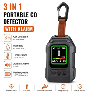 Handheld Carbon Monoxide Detector with Light and Audible Alarm for Camping, Car, and Home Use