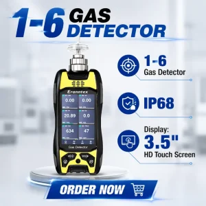 Handheld Digital Gas Leak Detector Combustible Flammable Methane LPG Natural Touch Screen Fast Response Rechargeable