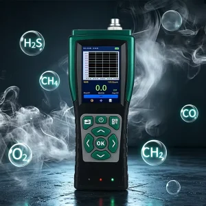 Handheld Portable 4 in 1 O2 H2S CO LEL Gas Detector for Petroleum Extraction Coal Mine School Cargo Hold